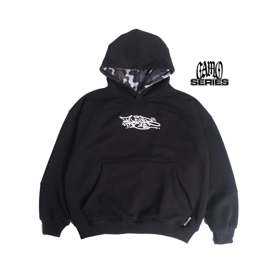 Camo Hoodie Boxy Black
