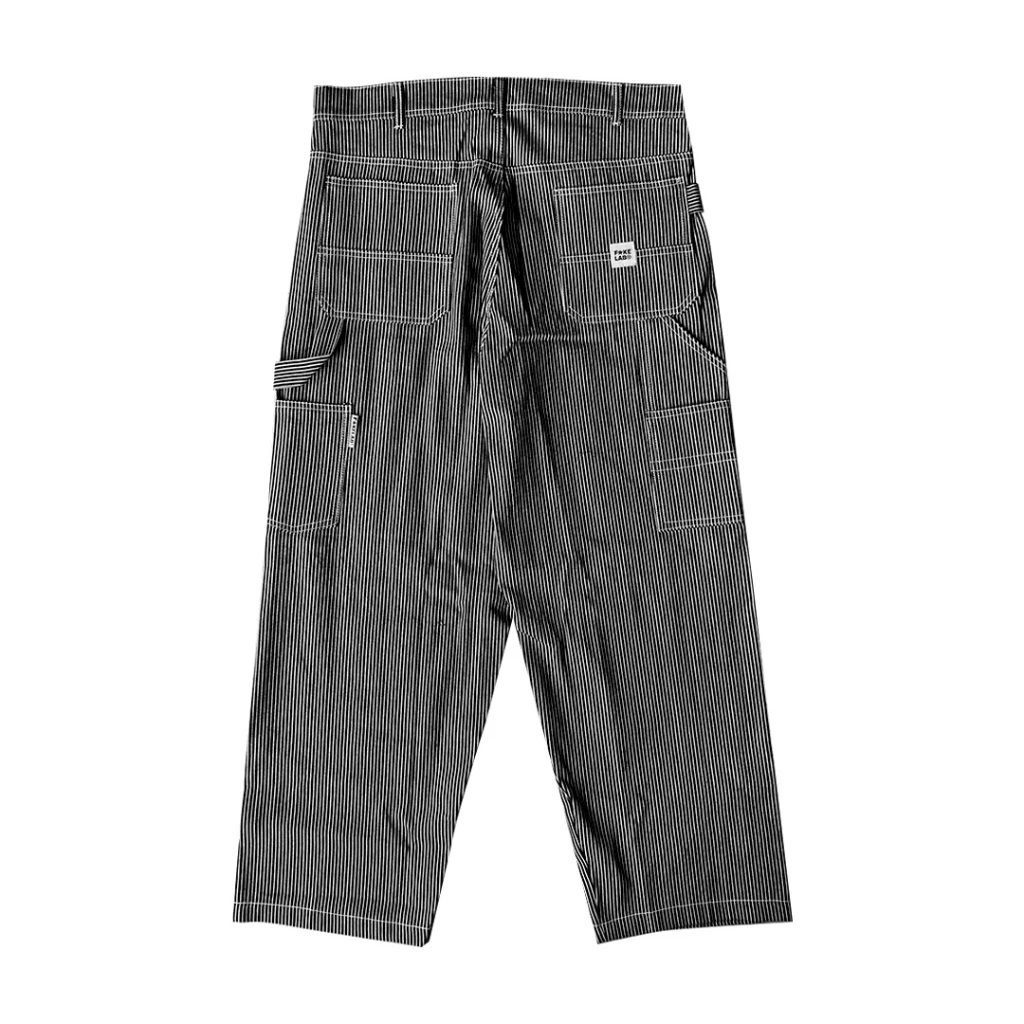 Hickory Stripe Carpenter Pants Black White
