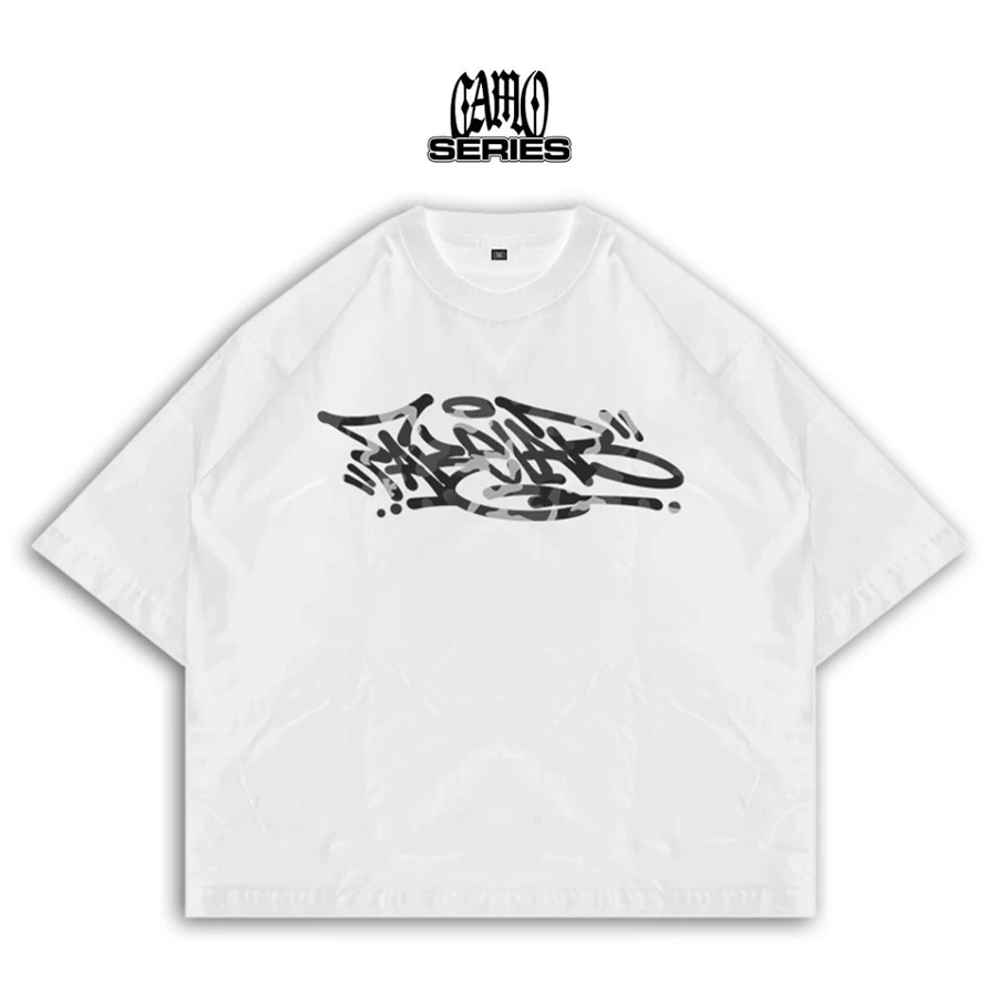 Boxy Tagging Camo White Tshirt