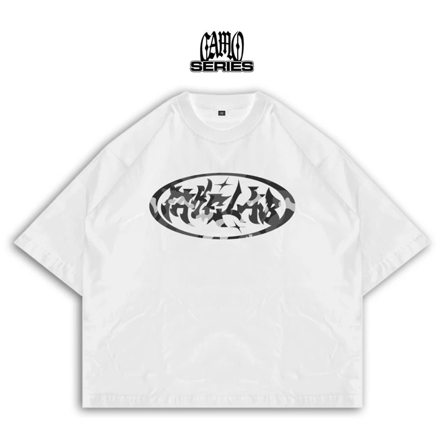 Boxy Ouval Camo White Tshirt