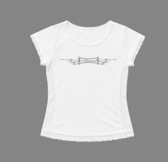 Baby tee renda putih